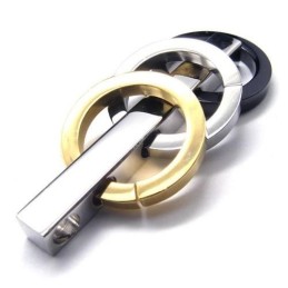 Collana Con Ciondolo A Tre Anelli In Titanio Puro Da Uomo @