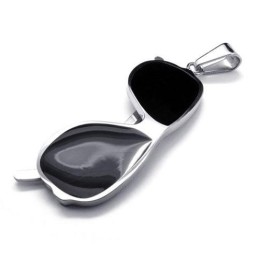 Collana Con Ciondolo In Titanio Puro Modello Occhiali Da Sole Neri