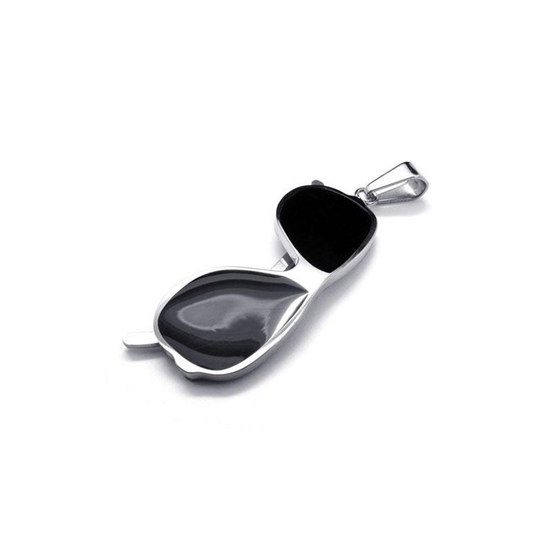 Collana Con Ciondolo In Titanio Puro Modello Occhiali Da Sole Neri Collana Con Ciondolo In Titanio Puro Modello Occhiali Da Sole Neri