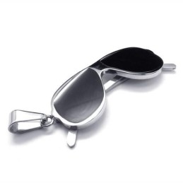Collana Con Ciondolo In Titanio Puro Modello Occhiali Da Sole Neri
