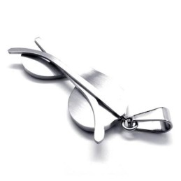 Collana Con Ciondolo In Titanio Puro Modello Occhiali Da Sole Neri