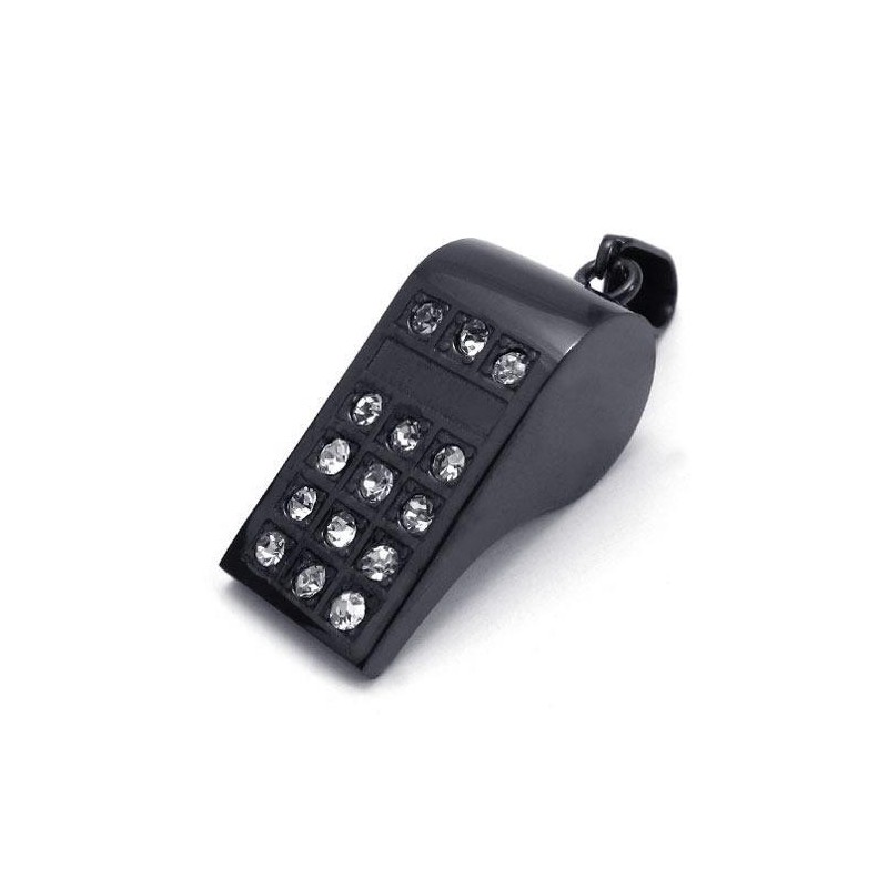 Collana Con Ciondolo A Forma Di Fischietto In Titanio Nero Puro Da Uomo (Nuova) Collana Con Ciondolo A Forma Di Fischietto In Titanio Nero Puro Da Uomo (Nuova)