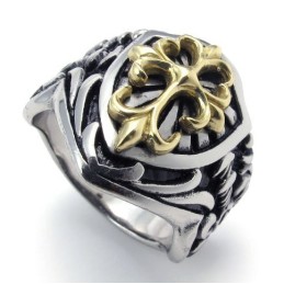 Anello In Titanio Di Qualità Superiore Con Motivi Alla Moda E Brillantezza Dei Colori