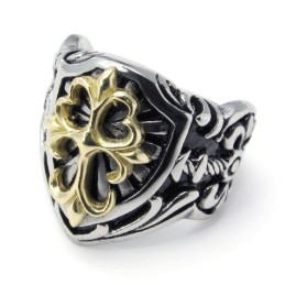 Anello In Titanio Di Qualità Superiore Con Motivi Alla Moda E Brillantezza Dei Colori