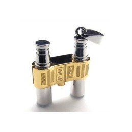 Collana Con Ciondolo Binocolo In Puro Titanio E Argento Dorato