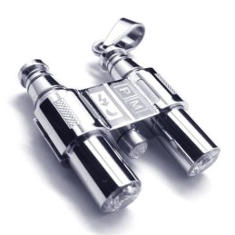 Collana Con Ciondolo A Forma Di Telescopio In Titanio Puro E Argento Da Uomo