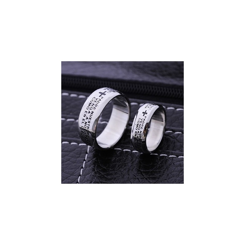Anello Da Uomo In Titanio Con Coppia Di Bibbia Anello Da Uomo In Titanio Con Coppia Di Bibbia