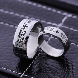 Anello Da Uomo In Titanio Con Coppia Di Bibbia