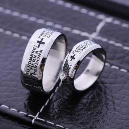 Anello Da Uomo In Titanio Con Coppia Di Bibbia