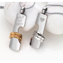 Collana Con Ciondolo In Titanio "Solo Il Mio Amore" A Forma Di Cuore