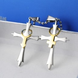 Collana Con Ciondolo A Croce In Titanio Con Simboli Maschili E Femminili Per Uomo E Donna