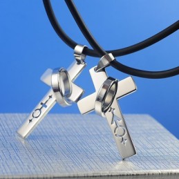 Collana Con Ciondolo Con Simboli Maschili E Femminili Degli Innamorati