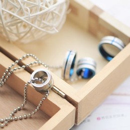 Collana Con Ciondolo In Titanio "Love Only You Sweetheart Rings Circle"