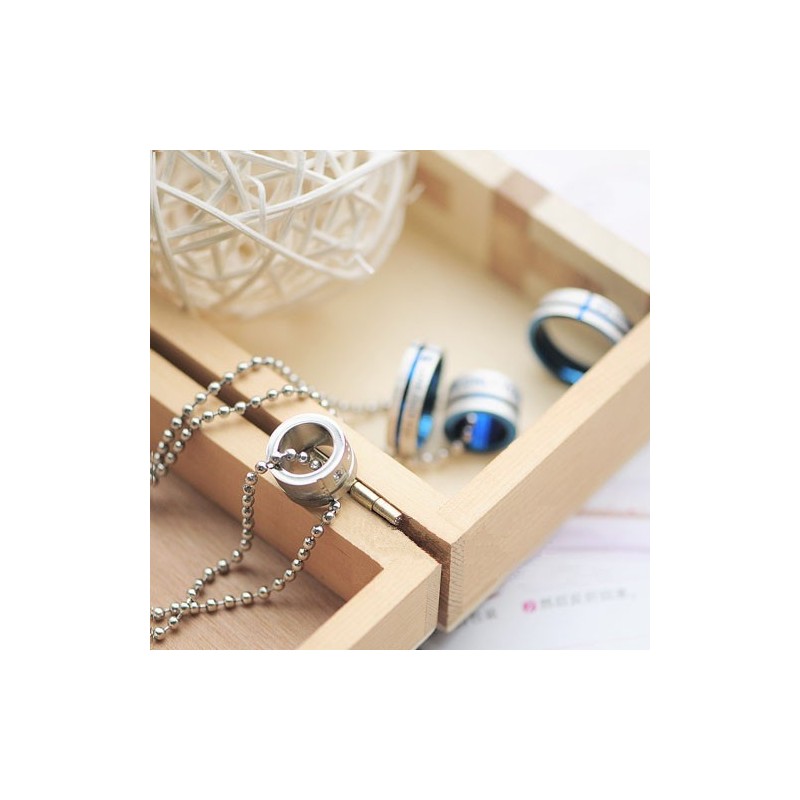 Collana Con Ciondolo In Titanio "Love Only You Sweetheart Rings Circle" Collana Con Ciondolo In Titanio "Love Only You Sweetheart Rings Circle"