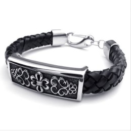 Bracciale In Pelle Di Titanio Di Ottima Qualità, Con Motivi Alla Moda E Colori Delicati.
