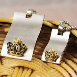 Collane Con Pendenti In Titanio Per Amanti Dello Zucchero Filato Con Corona In Oro