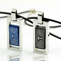 Collana Con Ciondolo In Titanio Con Croce Pie Jesu E Amanti Del Cuore