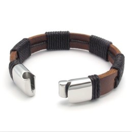 Design Abile, Bellissimi Colori, Bracciale In Pelle Di Titanio Di Qualità Affidabile