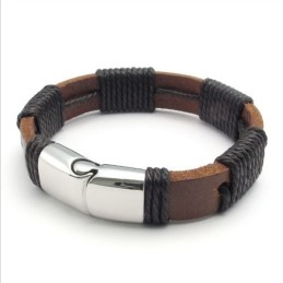 Design Abile, Bellissimi Colori, Bracciale In Pelle Di Titanio Di Qualità Affidabile