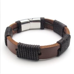 Design Abile, Bellissimi Colori, Bracciale In Pelle Di Titanio Di Qualità Affidabile