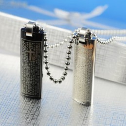Collana Con Ciondolo In Titanio "Loveheart Lovers" Con Testo Biblico