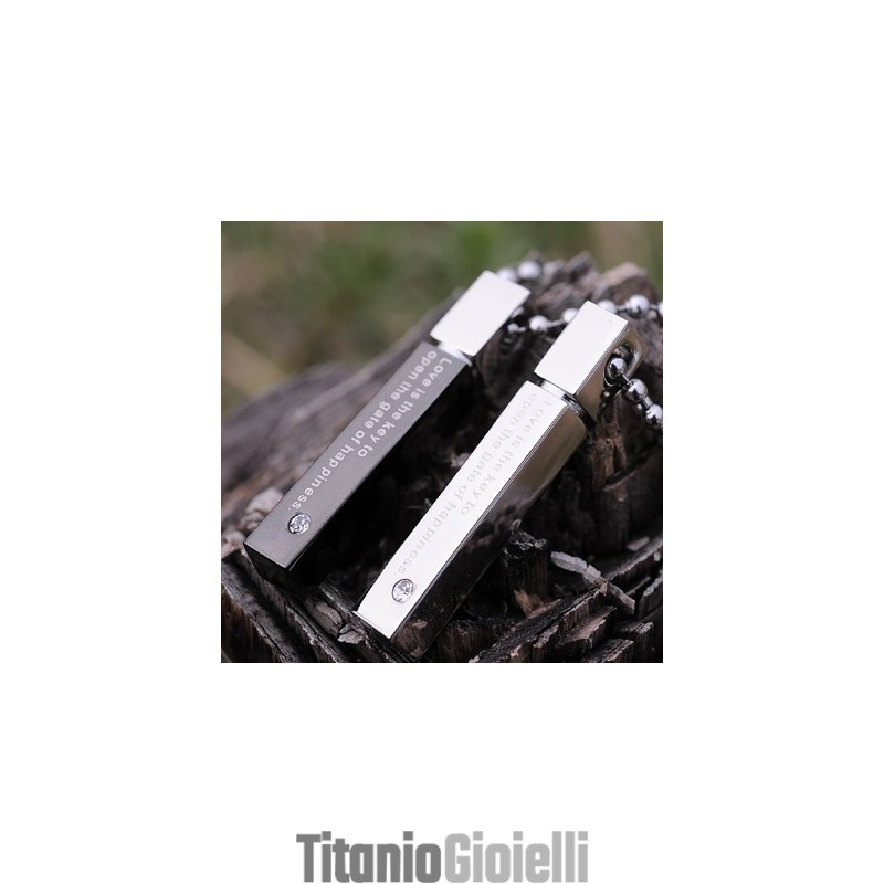 Collana Con Ciondolo In Titanio Per Amanti Del Cuore, A Forma Di Cuboide, Raffinato E Alla Moda