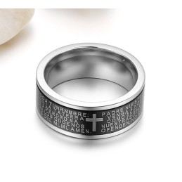 Anello In Titanio Con Croce Maschile "The King Of Quantity"