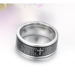 Anello In Titanio Con Croce Maschile "The King Of Quantity"