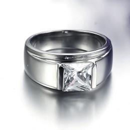 Per Godere Di Un'Alta Reputazione In Patria E All'Estero, Anello Da Donna In Titanio Con Strass