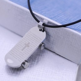 Collana Con Ciondolo In Titanio Con Bibbia Dello Snowboard, Regalo Di Moda
