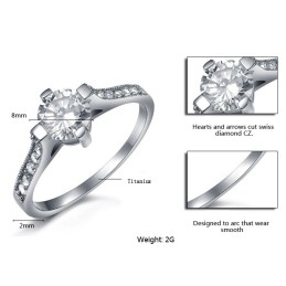 Anello Da Donna In Titanio Resistente Con Strass