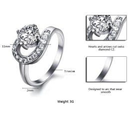 Anello Da Donna In Titanio Di Alta Qualità Con Strass