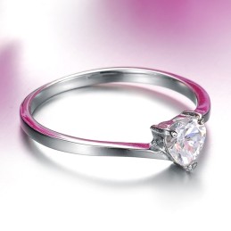 Anello Da Donna In Titanio Con Strass, Di Ottima Qualità E A Forma Di Cuore