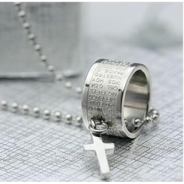 Anello Regalo Di Moda E Ciondolo A Forma Di Croce In Titanio