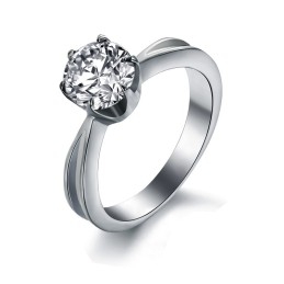 Anello Da Donna In Titanio Di Qualità Queen Of Quality Con Strass
