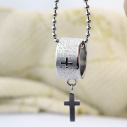 Anello Regalo Di Moda E Ciondolo A Forma Di Croce In Titanio