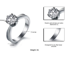 Anello Da Donna In Titanio Di Qualità Queen Of Quality Con Strass