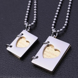 Collana In Titanio Per Coppie, Lettera D'Amore Esclusiva Per Coppie