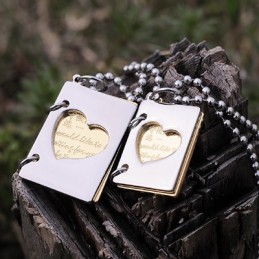 Collana In Titanio Per Coppie, Lettera D'Amore Esclusiva Per Coppie