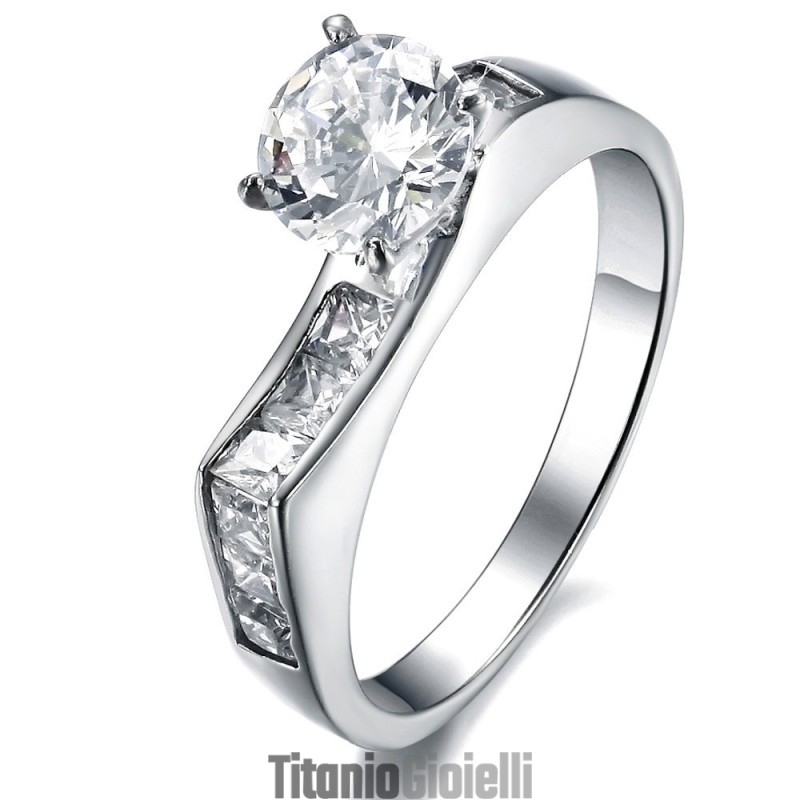 Anello Da Donna In Titanio Di Qualità Stabile Con Strass
