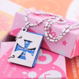 Collana Con Ciondolo A Croce In Titanio Con Lettera D'Amore Romantica