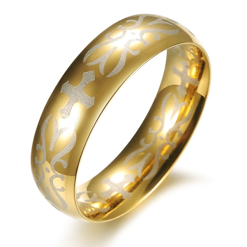 Anello Da Uomo In Titanio Dorato Di Qualità Superiore Anello Da Uomo In Titanio Dorato Di Qualità Superiore