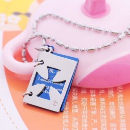 Collana Con Ciondolo A Croce In Titanio Con Lettera D'Amore Romantica