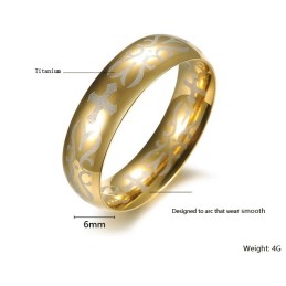 Anello Da Uomo In Titanio Dorato Di Qualità Superiore