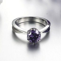 Anello Da Donna In Titanio Con Diamante Viola, Venduto Bene In Tutto Il Mondo