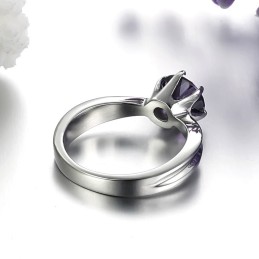 Anello Da Donna In Titanio Con Diamante Viola, Venduto Bene In Tutto Il Mondo