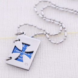 Collana Con Ciondolo A Croce In Titanio Con Lettera D'Amore Romantica