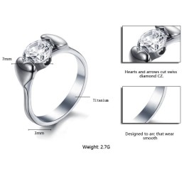 Anello Da Donna In Titanio Di Qualità Stabile Con Strass