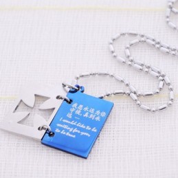 Collana Con Ciondolo A Croce In Titanio Con Lettera D'Amore Romantica