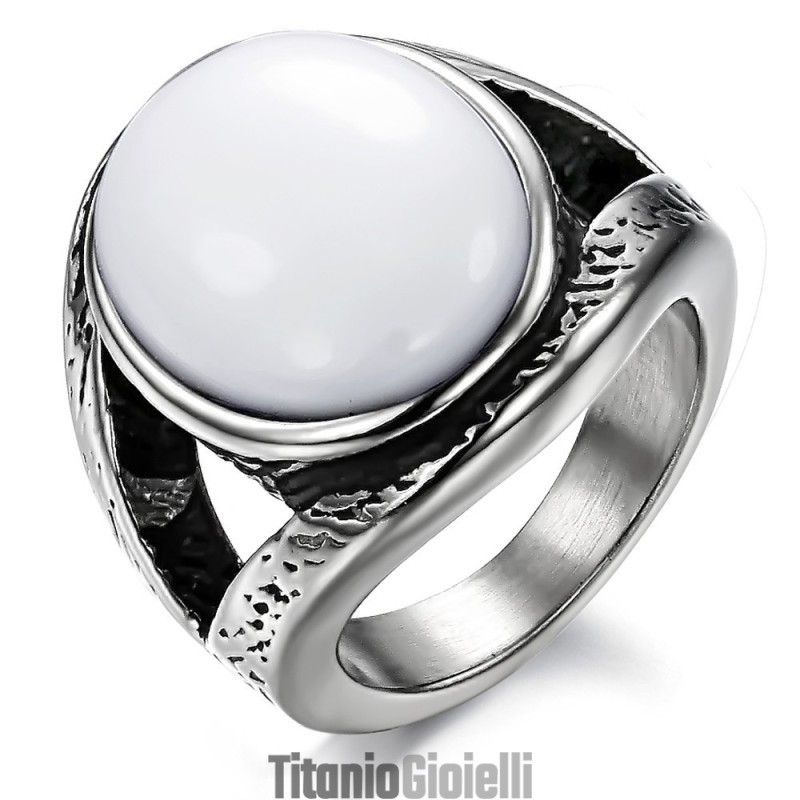 Anello In Titanio E Onice Esagerato Venduto Bene In Tutto Il Mondo